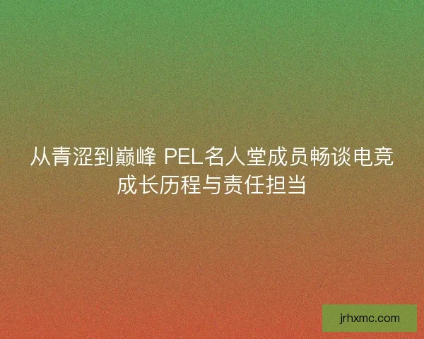 从青涩到巅峰 PEL名人堂成员畅谈电竞成长历程与责任担当